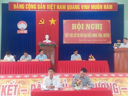 Đại biểu HĐND tỉnh, huyện tiếp xúc cử tri tại xã Nghĩa Hiệp trước kỳ họp cuối năm 2022